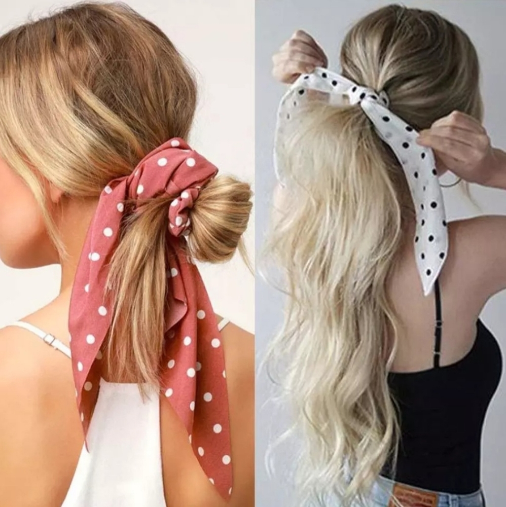 Classic Polka Dot Hair Scarves